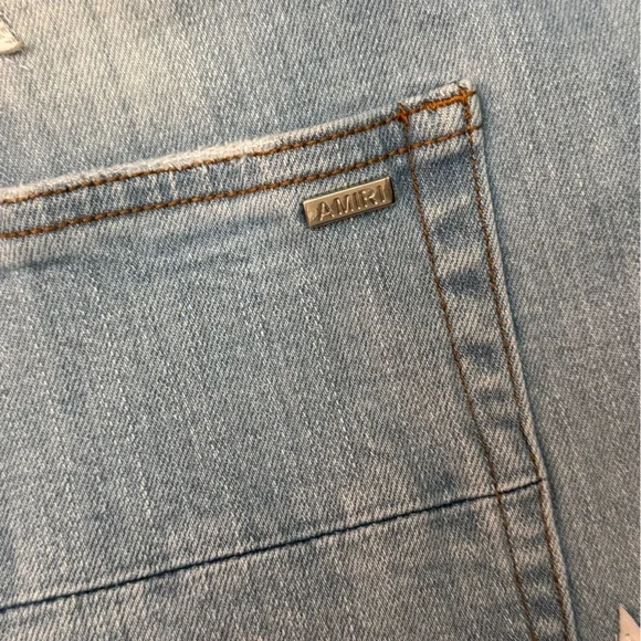 Amiri Star Patterned Light Blue Jeans